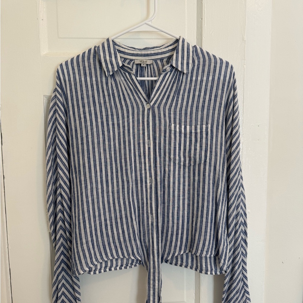 Rails Blue and White Striped Shirt